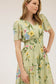 green floral long dress with sleeves
