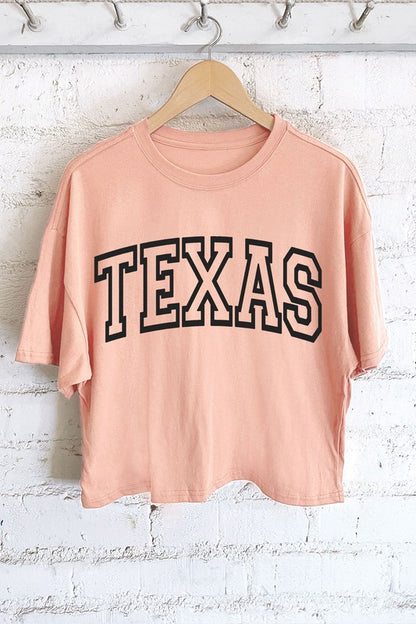 Short Sleeve Texas Puff Graphic Long Crop Tee