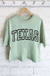 mint green cropped texas shirt