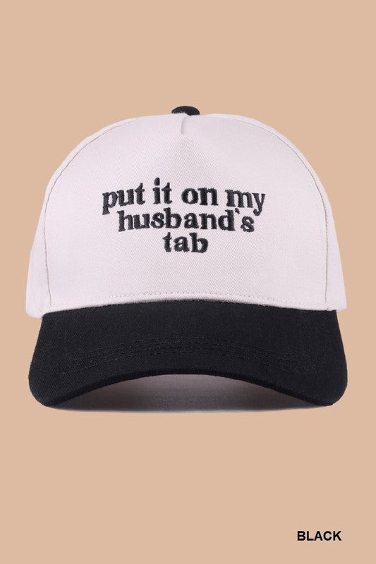 black put it on my husbands tab canvas hat