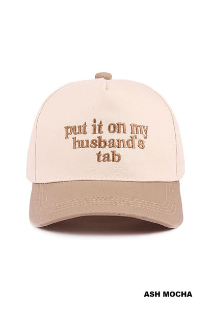 mocha husbands tab baseball cap