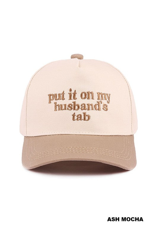 mocha husbands tab baseball cap