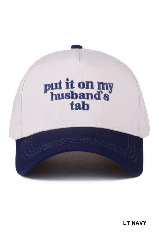 navy blue canvas put it on my husbands tab hat