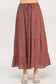 blush bj brown elastic waist midi skirt