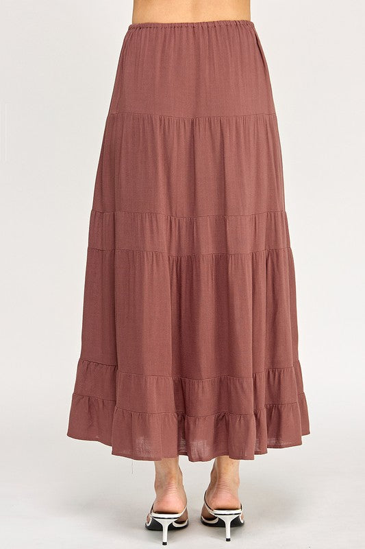 blush bj brown long skirt