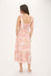 Pink floral long dresses wedding guest