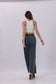 black wide leg mineral wash pants