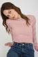 pink long sleeve lace fitted top
