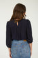 Navy Floral Embroidered Quarter Length Sleeve Top