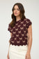 blu pepper burgundy bow detail short sleeve sweater top