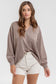 blu pepper mocha long sleeve pocket top