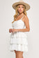 white fit and flare short sleeveless dress