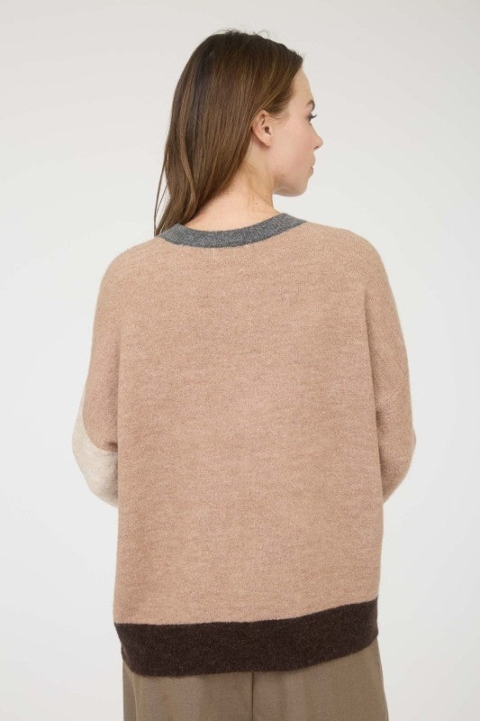 blu pepper color block sweater