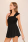 black sleeveless textured romper