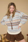 blu pepper blue and brown textured knit pullover sweater