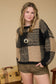 blu pepper black and tan checker plaid knit sweater