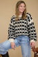 blu pepper black and cream textured knit sweater