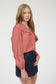orange long sleeve button top