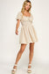blush and day beige plaid short dress