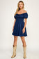 Navy Blue Short Sleeve Tie Front Short Dress