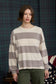 blu pepper taupe striped brushed knit long sleeve top