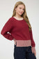 burgundy long sleeve pullover sweater