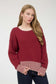 blu pepper dark red button pullover sweater