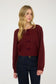 blu pepper burgundy knit bow pullover sweater