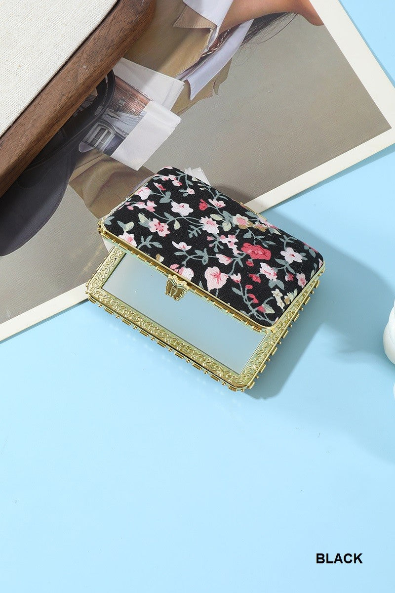 black floral rectangle mirror