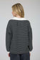 Black Striped Collar Long Sleeve Top
