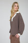 brown striped long sleeve top