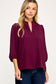 2 hearts burgundy quarter length sleeve top