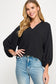 2 hearts black balloon sleeve top
