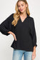 black long sleeve v neck dressy top