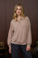 blu pepper brown long sleeve collar henley top