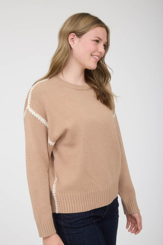 blu pepper brown knit sweater