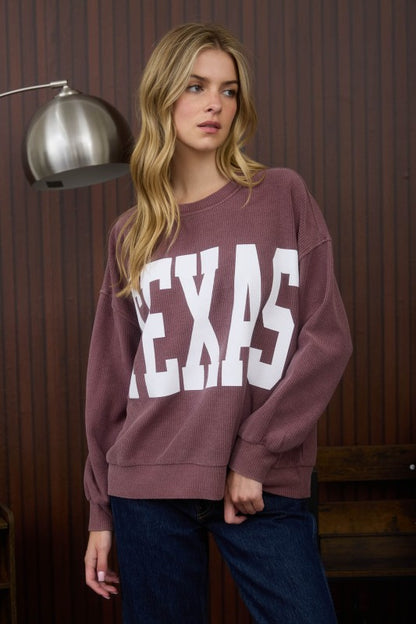 Texas Ribbed Long Sleeve Top