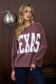 Burgundy Texas Ribbed Long Sleeve Top