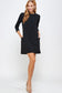 black long sleeve short shift dress