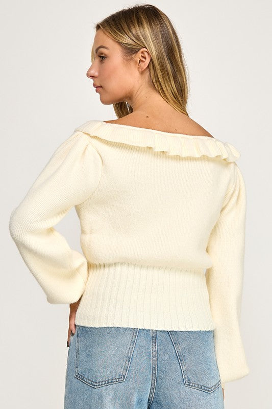 cream knit pullover sweater