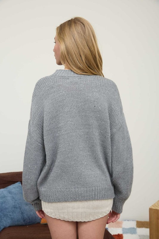 grey pullover sweater