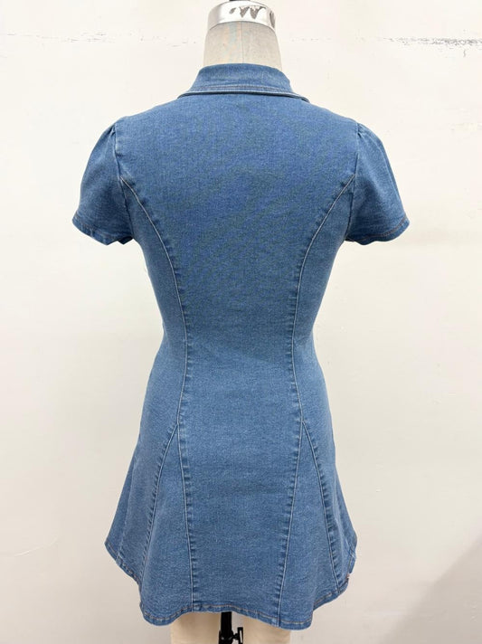 fit and flare denim dress