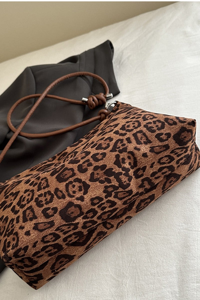 leopard shoulder purse