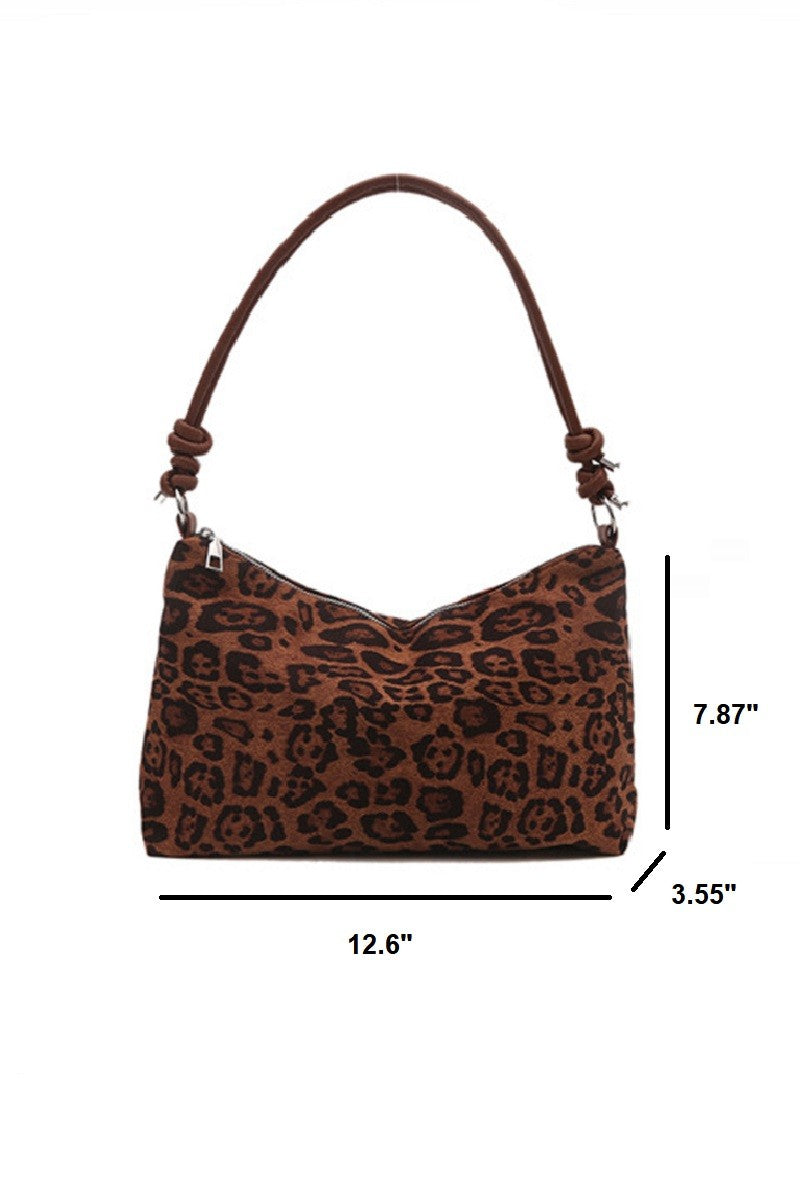 leopard shoulder purse
