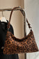 leopard faux suede purse