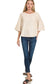 zenana beige flowy wide sleeve top