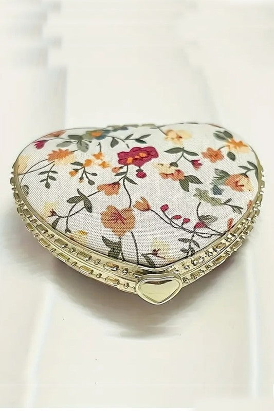 floral hand mirror