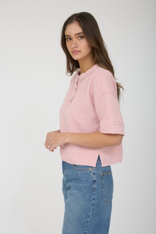 casual pink t shirt top