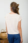 cream lightweight knit short sleeve top