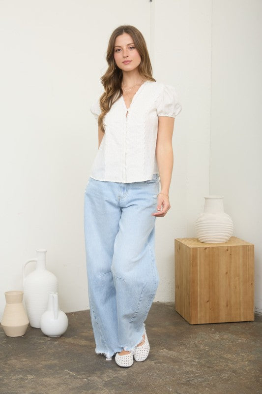 pretty white lace top